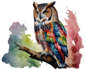 Bagoly, akvarell | Owl, aquarell