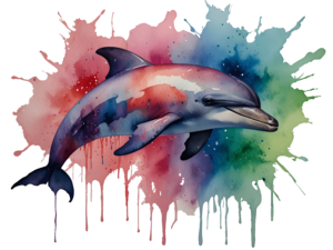 Delfin, akvarell | Dolphin, aquarell