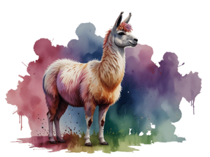 Láma, akvarell | Llama, aquarell